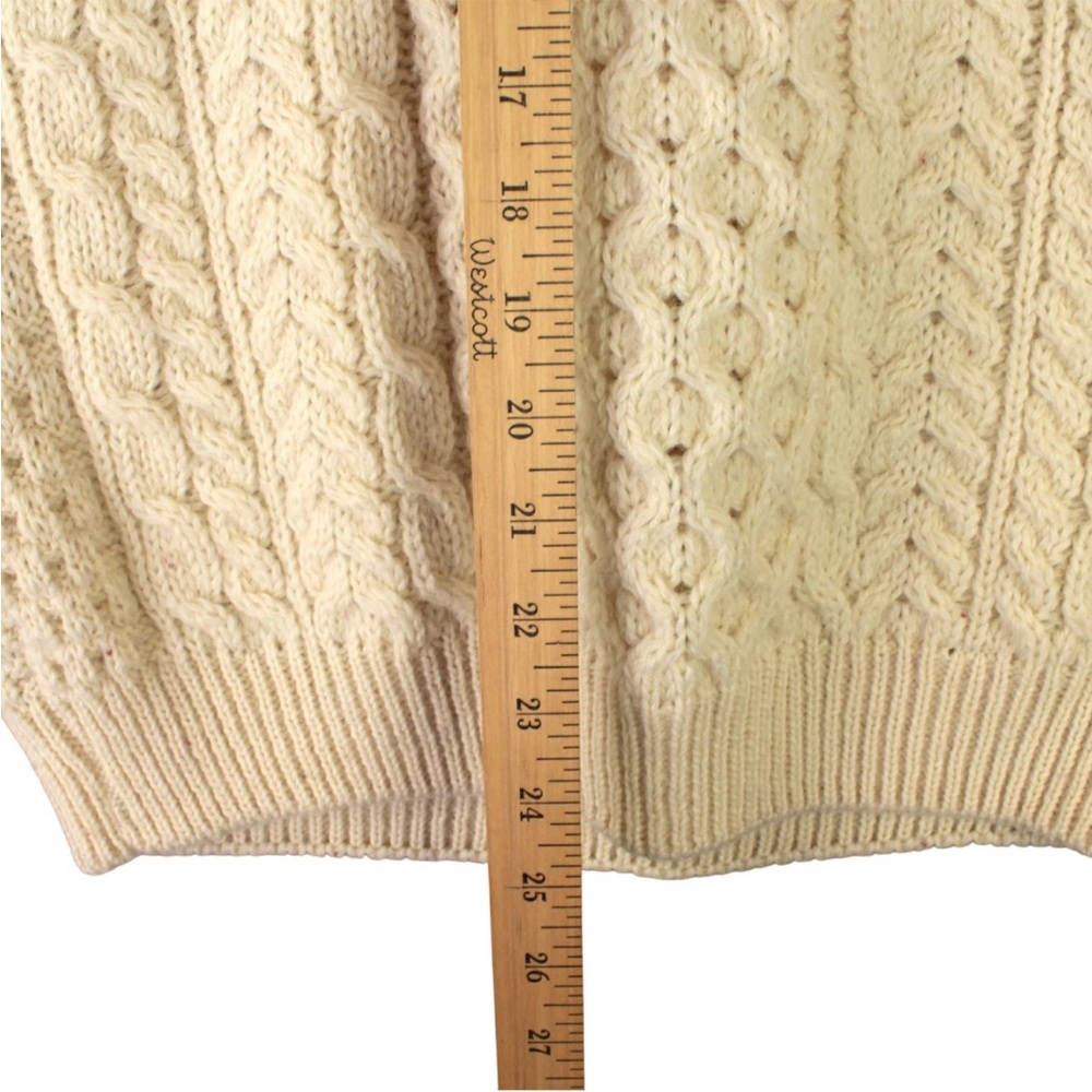 Blarney Woolen Mills Sweater Sz M Beige Pullover Wool Ireland Chunky Fisherman - Picture 11 of 13